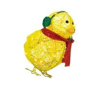 ALCXAZS Pulcino luminoso di Natale con sciarpa Artigianato da tavolo Luci notturne Giardino piatto Scultura all'aperto Patio Decorazioni natalizie