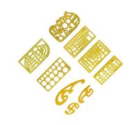 ALCXAZS Stencil modello di cartografia con motivo trasparente progettato per un facile posizionamento nei progetti di schizzi domestici Modello disegno Strumento, pezzi