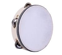 ALCXAZS Tamburello in legno Strumento educativo e facile da imparare per tutte le età Stimola la creatività Tamburello rotondo in legno , Colore naturale , 10 pollici