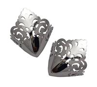 ALCXAZS Tappi per scarpe protettivi a punta per donna Tacchi alti eleganti Scarpe durevoli Copri punta Scava fuori Accessori decorativi con tacco alto Copri elegante, argento, 32 cmx38 mm