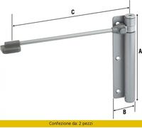 Aldeghi Luigi Set 2 Chiudiporta a Molla Ercole Destro 60 Kg Cromo Satinato