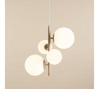 ALDEX Lampada a sospensione Joel, beige/bianco, 4 luci ALDEX
