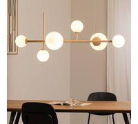ALDEX Lampada a sospensione Joel, beige/bianco, 6 luci ALDEX