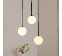 ALDEX Lampada a sospensione Joel, rondello nero/bianco, a 3 luci ALDEX