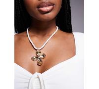 ALDO - Chicadellicc - Collana in corda bianca con ciondolo a fiore dorato-Oro No Size