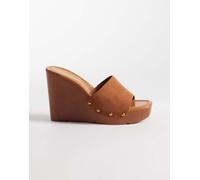 Aldo - Grounded - Sandali con zeppa all'uncinetto color cuoio-Marrone 39