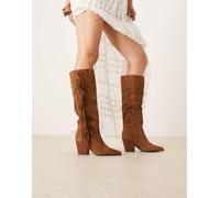 ALDO - Kaelya - Stivali stile western in camoscio color cuoio con frange-Marrone 39