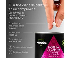 Aldous Vitamina Biotin With Zinc Selenium D3 And E 400 Unità