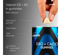 Aldous Vitamina D3 K2 + Calcium 120 Gummies Bones Teeth Muscles
