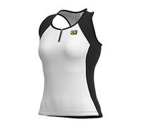 ALE Blocchi di Colore Solido Canotta, Bianco, XS Donna