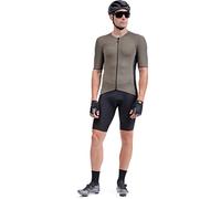 Alé Cycling Blocco di Colore Solido Maglia Manica Corta, Oliva, L Uomo