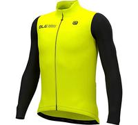 Alé Cycling Maglia da Uomo Solid Fondo 2.0 a Maniche Lunghe, Giallo Fluo, S