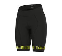 Alé Cycling Pantaloncini da Ciclismo PRR Strada da da Donna, Nero/Giallo Fluo, XL