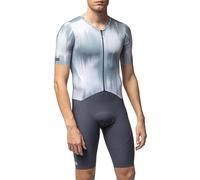 Alé Cycling PR.E Argon - Tuta da Uomo a Maniche Corte, Maniche aerodinamiche Jet Stripes, Torso microperforato, Gambe a Compressione Airfix, camoscio Intense10, Tuta da Gara cronometro