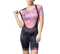Pantaloncini da ciclismo da donna Alé Traguardo Bibshorts nero/rosa fluo (S)