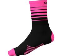 ALE' One 16cm Calze Ciclismo, Nero/Rosa, L Unisex-Adulto