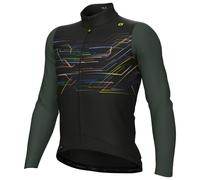Maglia Alé PR.E Megabyte manica lunga verde scuro giallo - L