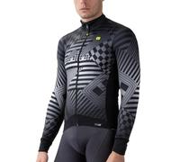 Alé PR-S Checker Maglia Cyling Manica Lunga Uomo, Grigio, 3XL