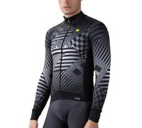 Alé PR-S Checker Maglia Cyling Manica Lunga Uomo, Grigio, M