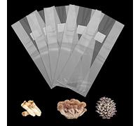 aleawol 50 sacchetti spessi per la coltivazione di funghi, 320 x 500 x 0,06 mm, ideali per substrato, con filtro da 0,2 micron, ottimo regalo per gli amanti delle verdure dei funghi