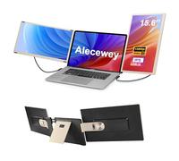 Alecewey Estensore per schermo del computer portatile, 15,6", triplo schermo, FHD 1080P HDMI, staccato, doppio monitor portatile per laptop da 12-17 pollici con Windows, Mac, Android