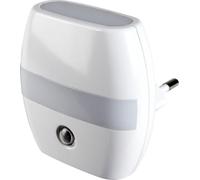 Alecto ANV-21 Lampada notturna LED automatica - lampada da presa a risparmio energetico con luce blu, illuminazione soffusa per dormire, lunga durata - bianca