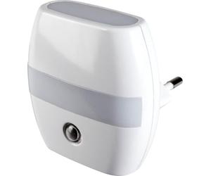 Alecto ANV-21 Lampada notturna LED automatica - lampada da presa a risparmio energetico con luce blu, illuminazione soffusa per dormire, lunga durata - bianca