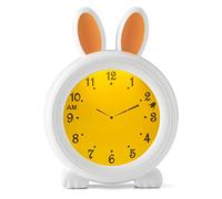 Alecto BC100BUNNY Sveglia per bambini - Lampada da comodino che aiuta i bambini ad avere il senso del tempo - La luce notturna stimola i bambini a rimanere a letto - Luce notturna regolabile
