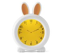 Alecto BC100BUNNY Sveglia per bambini - Lampada da comodino che aiuta i bambini ad avere il senso del tempo - La luce notturna stimola i bambini a rimanere a letto - Luce notturna regolabile