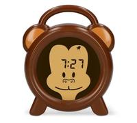 Alecto BC100MONKEY Sveglia per Bambini - La Luce Notturna stimola i Bambini a Rimanere a Letto - Luce Notturna Regolabile - Marrone
