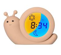 Alecto BC110BE SIMON Sveglia Luce, Sveglia Bambino, Sveglia Che Scappa, per Ragazzi educativa per bambini - Allenatore del sonno per bambini - Luce notturna - Imparare a dormire e svegliarsi - Tortora