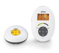 Alecto DBX-125 Audio Babyphone DECT con Modalità ECO Completa e Display - Baby Monitor Audio con funzione VOX - Batteria Ricaricabile e Luci di Controllo Audio - Bianco/Antracite