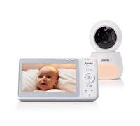 Alecto DVM2050 - Baby monitor con telecamera HD, grande schermo a colori da 5 pollici e luce notturna - telecomando - bianco