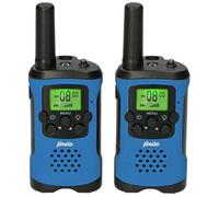 Alecto FR-115 Set di due Walkie Talkie per Bambini - Walki Talki con portata fino a 7 chilometri - 8 canali - Torcia integrata - Display retroilluminato - Blu/Nero