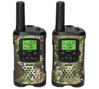 Alecto FR-115 - Set di due walkie talkie per bambini - walkie talkie con portata fino a 7 chilometri - walkie talkie a 8 canali - torcia integrata - display retroilluminato - CAMO