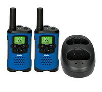 Alecto FR175BW Set di due walkie talkie - Talki Walki con portata fino a 7 km - Walky Walky per bambini con 8 canali - Blu/Nero