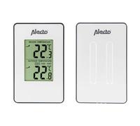 Alecto WS-1050 - Stazione meteorologica con sensore wireless per esterni, misura le temperature interne ed esterne, con display a batteria, bianco