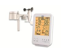 Alecto WS-4800 - Stazione meteo con display LCD a colori, con temperatura interna ed esterna, pittogramma previsionale, indicatore di tendenza, bianco, 148 x 389 x 442 mm