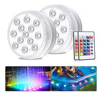 ALED LIGHT Luce Subacquea con Telecomando, 2 Pezzi 13 LEDS Sommergibili Luci, RGB Multi 16 Colore Cambia LED, IP68 Impermeabile, Luci illuminazione di Stagno per Vaso Base, Decorazione Acquario