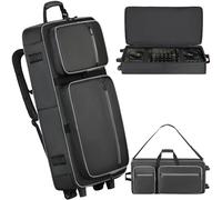 Aleemin Custodia morbida per controller DJ con ruote, compatibile con DDJ 800 / FLX6 / SX2/SX3 / MC7000 / Rane One/Mixon 8 Pro, borsa imbottita con tasche multiple per controller DJ e accessori