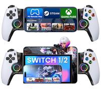 ALEEMTRY Controller di gioco mobile Bluetooth per iOS/Android/Switch 2, gamepad wireless per PS Remote Play/Xbox/Steam/GeForce Now/MFi Apple Arcade/Roblox, controller del telefono con joystick effetto