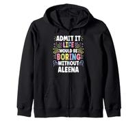 Aleena Personalized Name Funny Cute Custom Aleena Name Felpa con Cappuccio