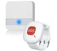 ALEENFOON Allarmi personali wireless per anziani Allarme Di Emergenza Mobile e Wireless, Per La Casa, Con Polso Pulsante Di Emergenza, Versione Plug-in, Per Persone Bisognose, Infermi, Anziani (1 a 1)