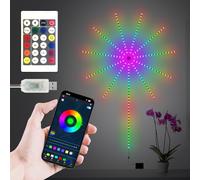 ALEENFOON Fuochi d'artificio a LED con app, telecomando, vano batteria, Bluetooth colori da sogno Luci fuochi d'artificio a LED 213 modalità controllo del suono lucine da interno