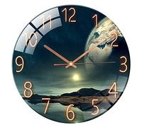 ALEENFOON Orologio da Parete in Vetro Decorato Quarzo Silenzioso Cucina Particolari Moderni 30 cm, Sottile Quarzo da Parete Interno Orologio (Meraviglie mare)