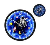 ALEENFOON Orologio da parete per bambini da 30cm, orologio da parete per la cameretta dei bambini, silenzioso senza ticchettio, attivato dal suono, luminoso, orologio da parete in stile astronaut