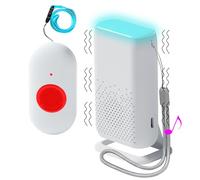 ALEENFOON Pulsante di Chiamata di Emergenza Wireless per Anziani, Allarme Pager a Vibrazione Caregiver Pager Allarme Cercapersone per Anziani Bambini (1 in 1)