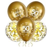 ALEGRE 30 palloncini dorati per matrimonio, in oro, 12 pollici, in oro metallizzato, per matrimonio, 2025, decorazione per matrimonio, 50 anni, anniversario, palloncini dorati, per 50 anni