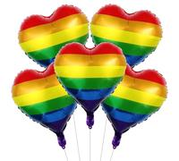 ALEGRE® Lgbtq Palloncini arcobaleno a forma di cuore, 12 pezzi, arcobaleno, a forma di cuore, a forma di elio, decorazione lesbica, arcobaleno, a forma di cuore, per compleanno, matrimonio, gay party