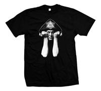 Aleister Crowley - Hand Silk Screened Pre-Shrunk 100% Cotton T-Shirt Men Round Neck Clothing Black S